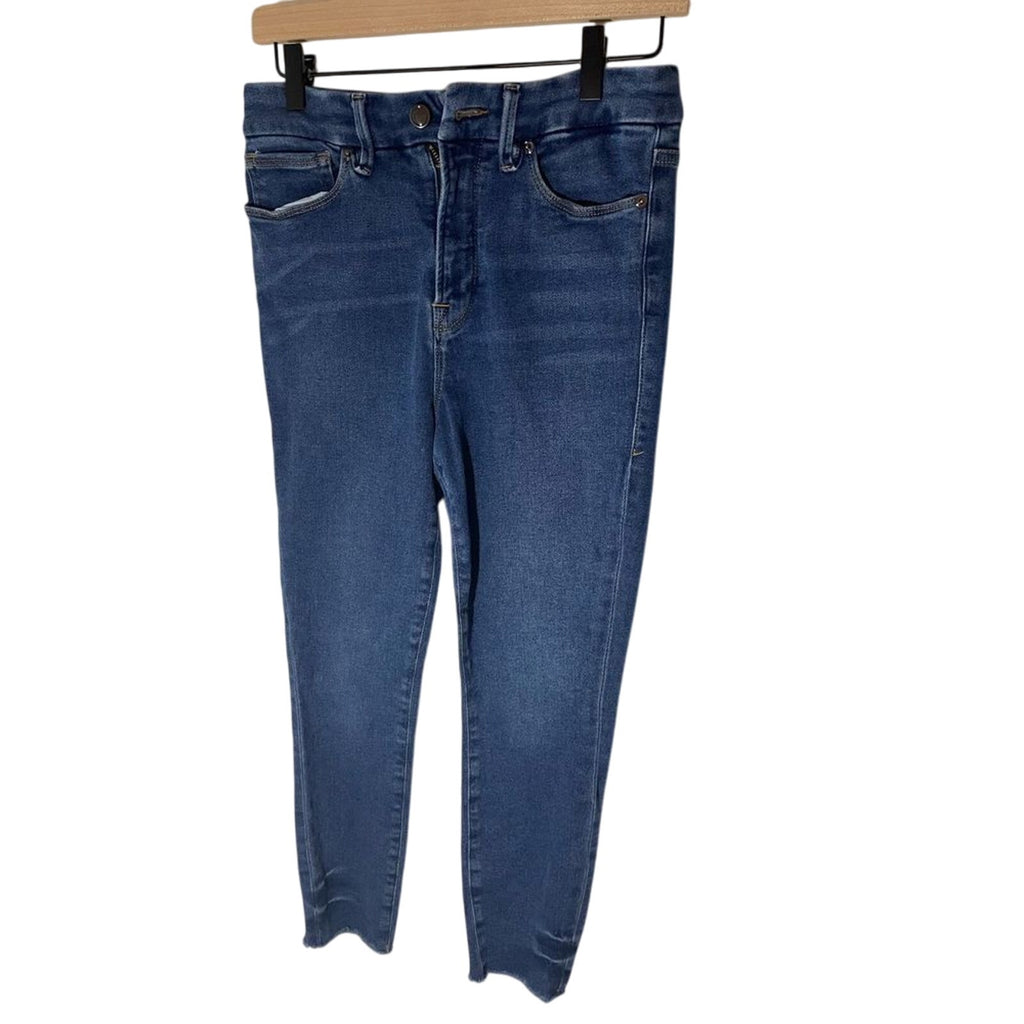 GOOD American  SKINNY GOOD WAIST CROPPED  Dark Wash JEANS SZ 6