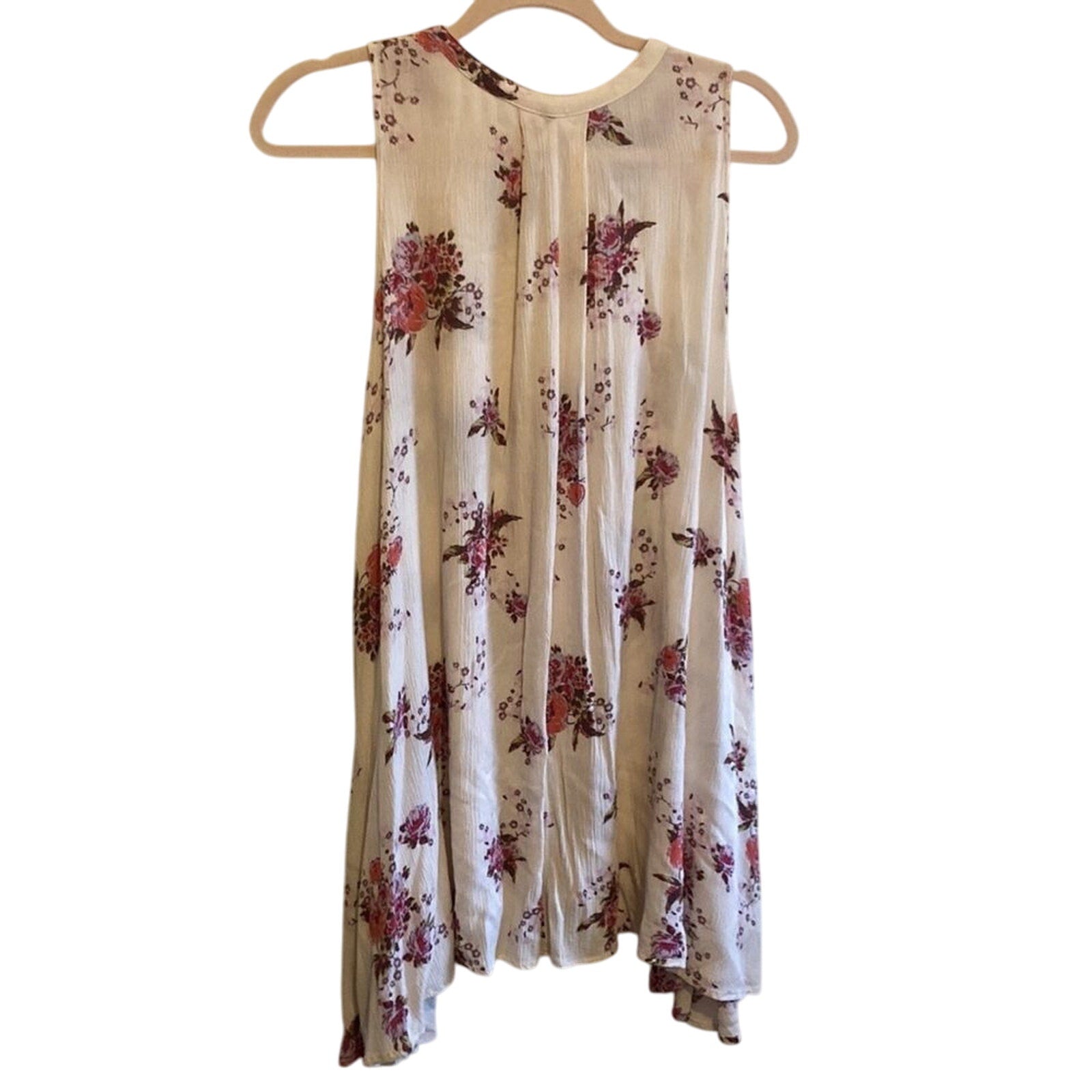 Free People Boho  Western Bloomcore Tunic Floral Flowy Peephole Tank Dress SZ XS