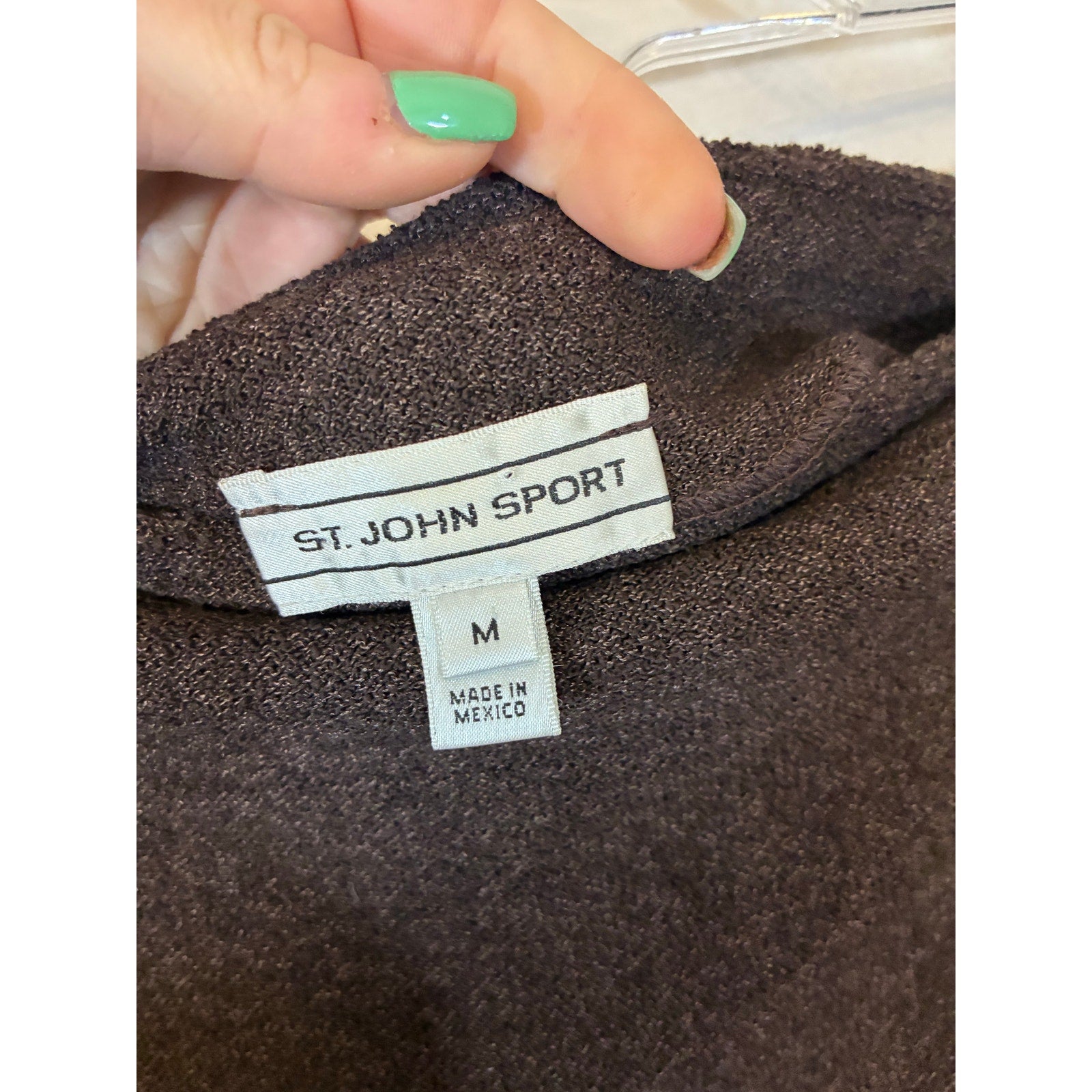 St. John Collection Brown Bouclé Wool Blend Crinkle Knit Pointelle Wrap Skirt M