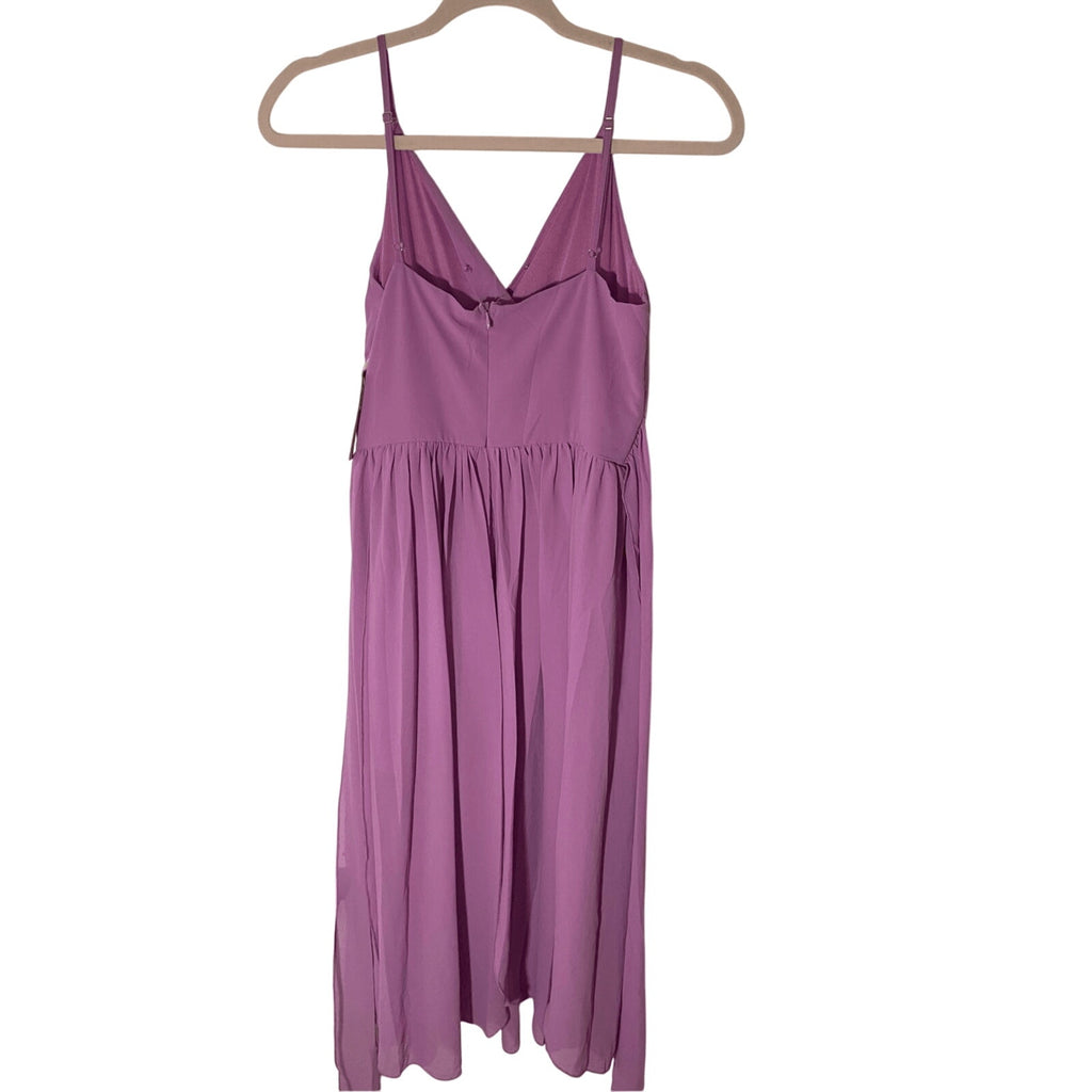 NWT Entro Ethereal Mauve Chiffon Sheer Dress Flowy Wrap Bodice Spaghetti Strap