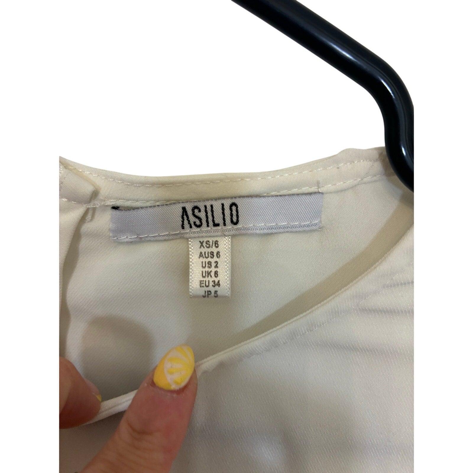 Asilio Built Of Glass Top White Long Pleat Sleeve Blouse XS Victorian CastleCore