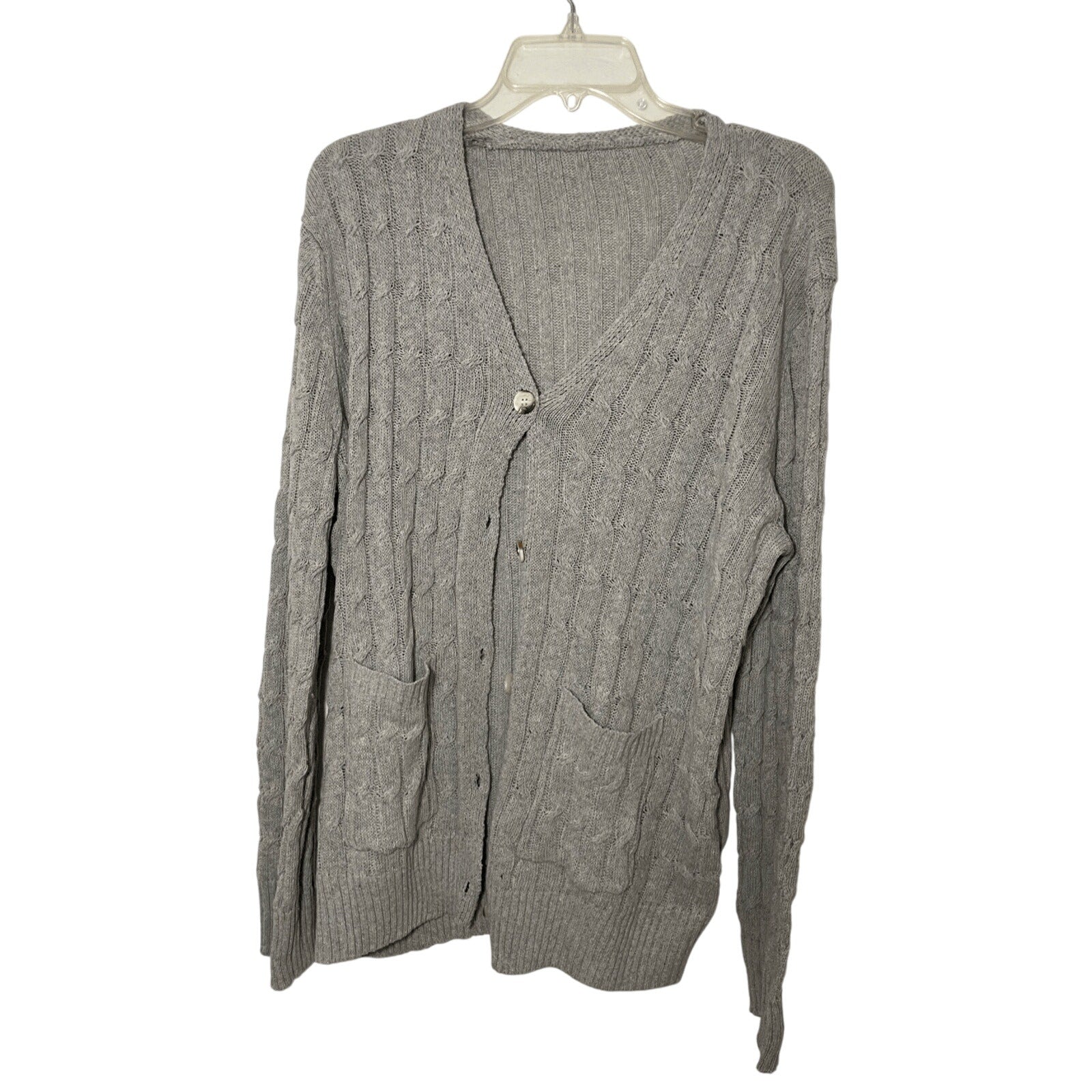Grey Women's Unbranded Grandma Core Front Button Cardigan