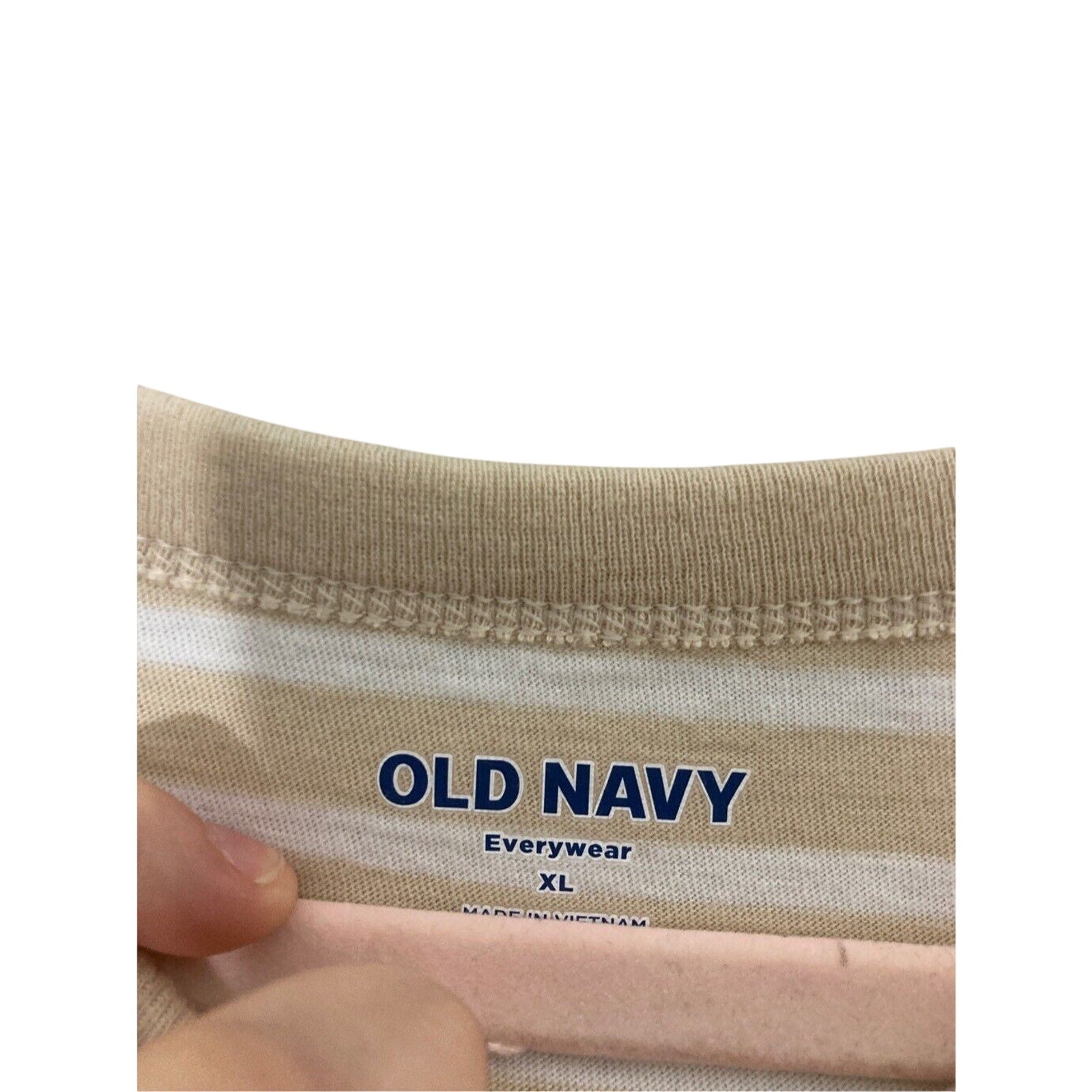Old Navy Neutral Tone Breton Stripe Portofino Preppy Long Sleeve Blouse