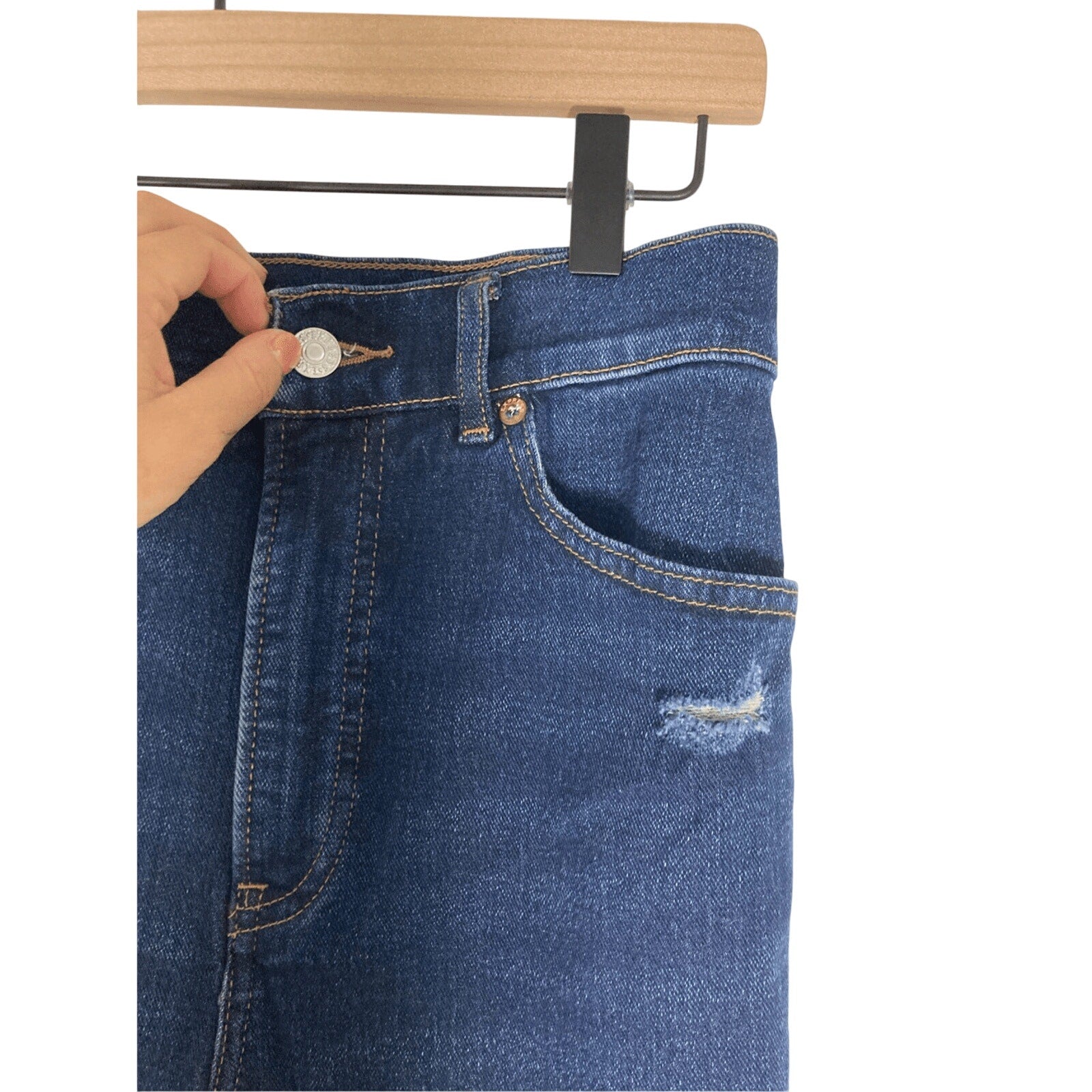 NWOT Express Slim Super High Rise Straight Lag Dark Wash Jeans
