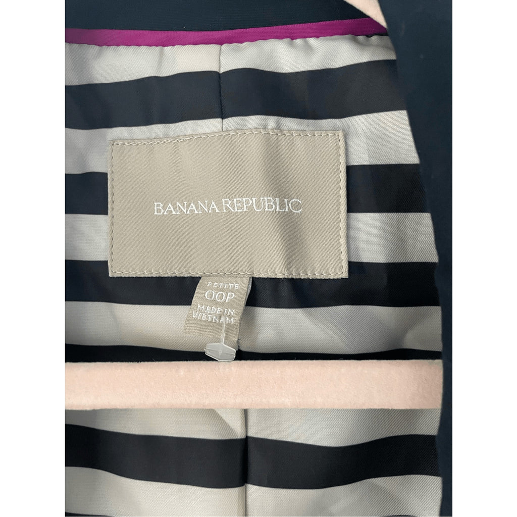 Banana Republic Women's Black Fitted Work Cotton Blazer Corporate Admin 00P