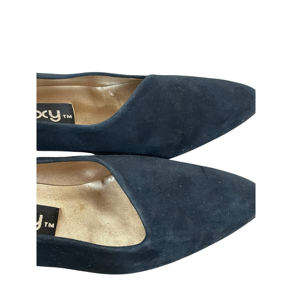 Vintage Proxy Women's Navy Velvet Dress Shoes Size 8 N Femme Retro 60's Kitten