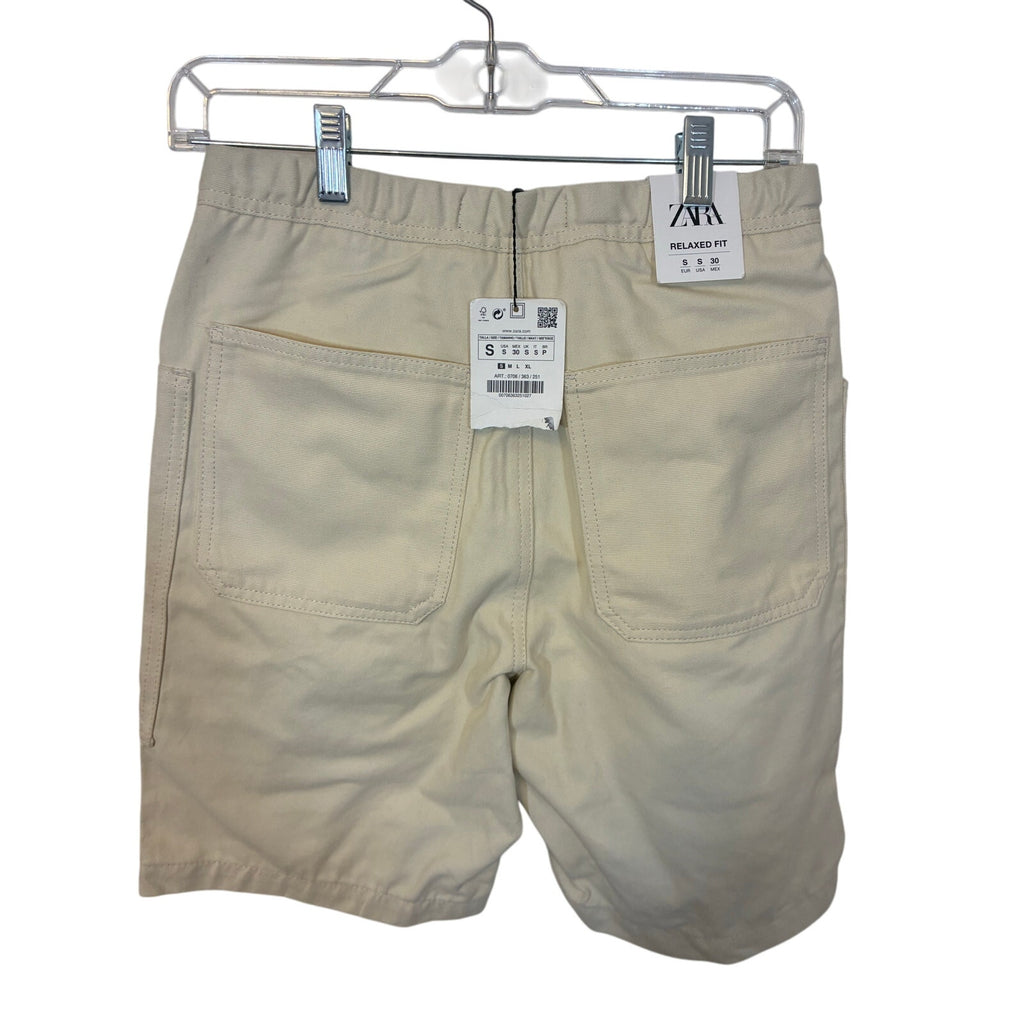 NWT Zara Relaxed Fit Men's Cargo Shorts Cream Active Travel Outdoors Gorpcore S