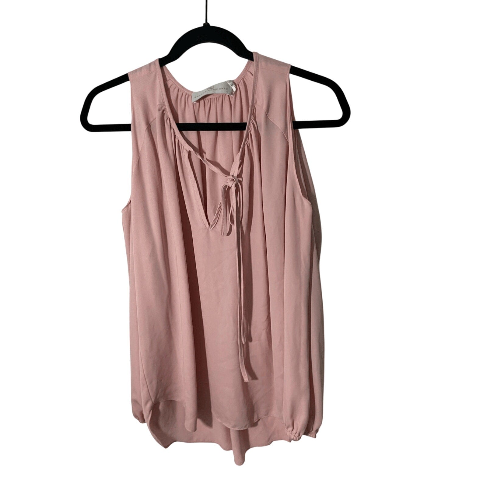 Amanda Uprichard Small Women's Petal Pink Cold Shoulder Peephole Blouse Soft