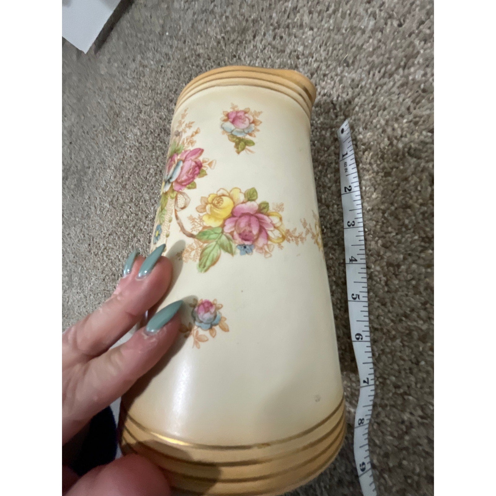 Vintage England Beige Porcelain Pitcher Royal Crown Devon S.Fielding & Co Wye