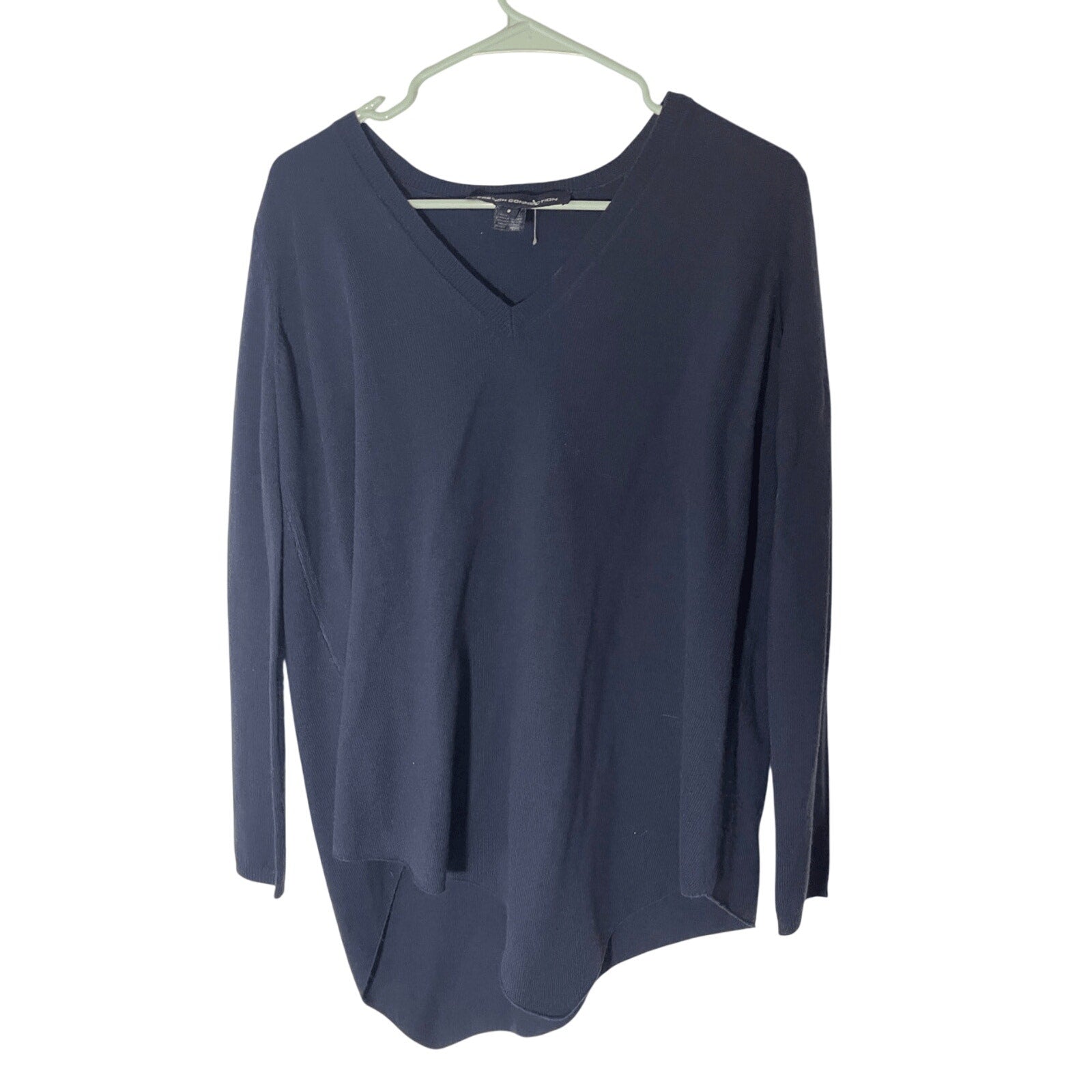 French Connection Acrylic Wool Blend Navy Knit Sweater Nautical Preppy S Academy