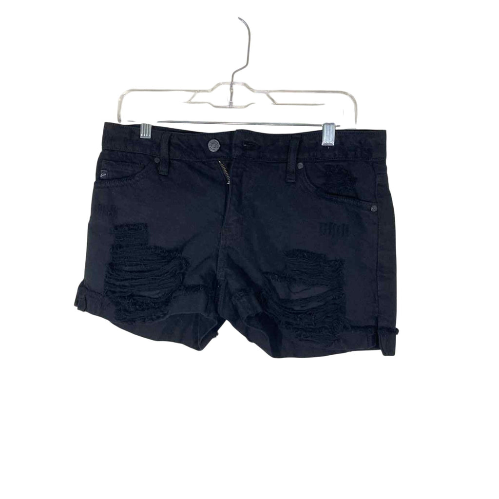 Kancan Distressed  Grunge Emo Black High Rise Mom Jean Shorts