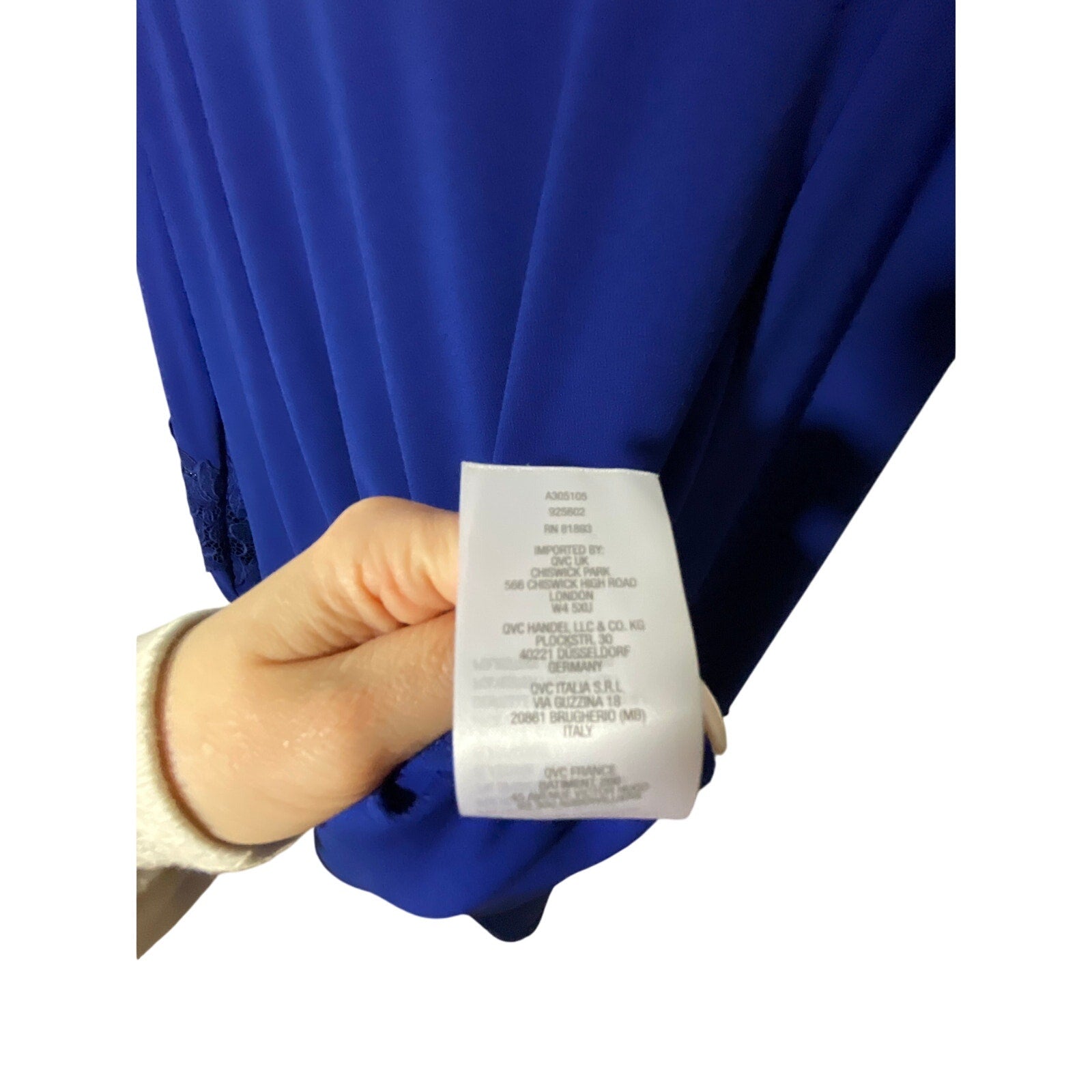 Dennis Basso Women's Cobalt Blue Long Sleeve With Cutout On Sleeve Small