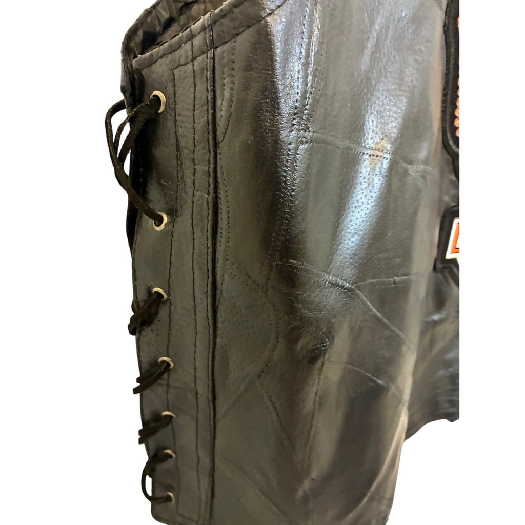 Harley Davidson Rocky Ranch Hides Rock Men's Genuine Hog Leather Biker Vest 2X