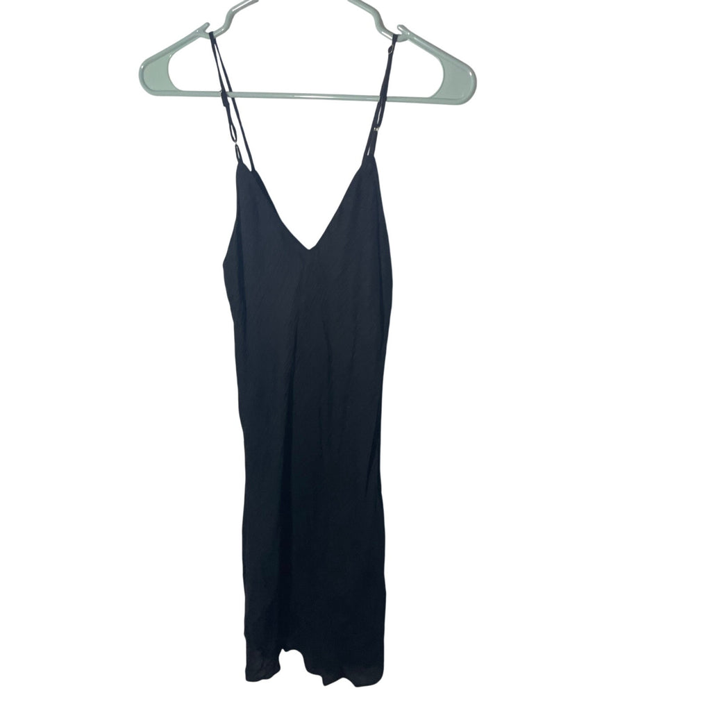 Mable Silk Little Black Dress Dark Romantics Femme Fatale Cinch Slip Dress S