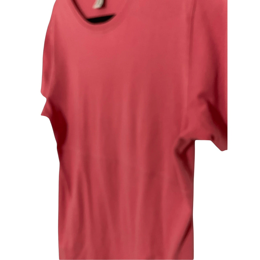 L.L. Bean Womens Easy Cotton Shift Dress Size PM Medium Pink Coral Short Sleeve