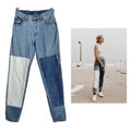 Brandy Melville Patchwork Jeans Womens Small Y2K Indie Grunge Wide Leg Denim S