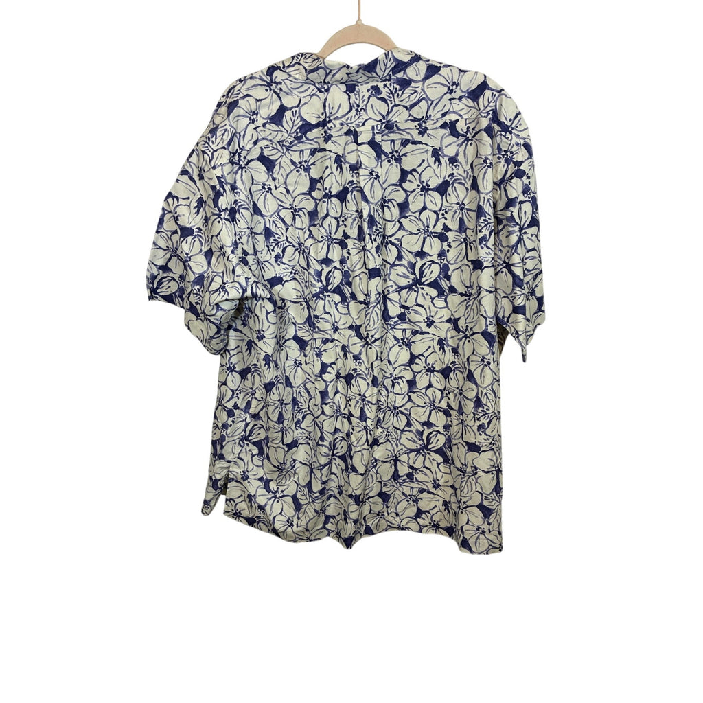 Polo Ralph Lauren Caldwell Camp Shirt Men’s XL Blue Floral Linen Loop Collar