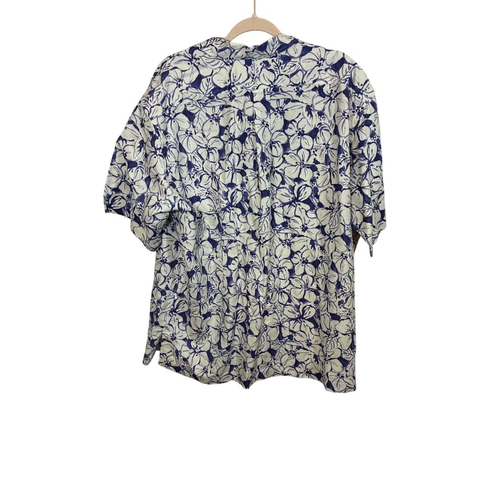 Polo Ralph Lauren Caldwell Camp Shirt Men’s XL Blue Floral Linen Loop Collar