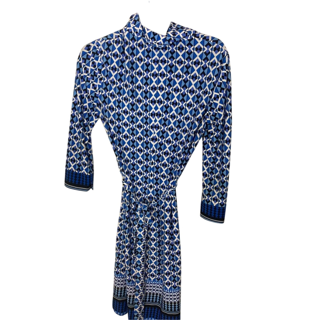 Donna Morgan Tribal Print 60's Housewife Fit and  Wrap Flare Dress