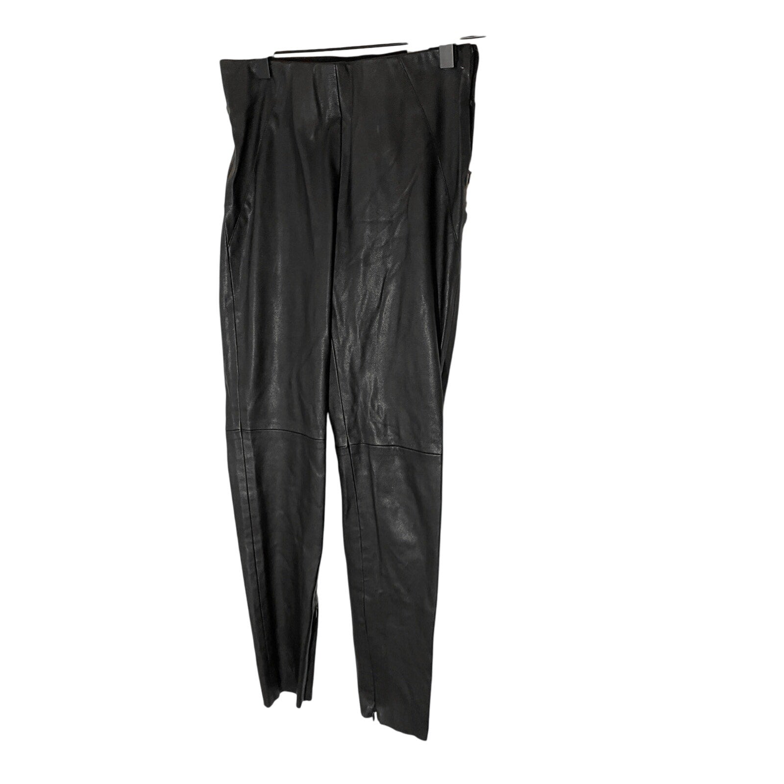 Zara Faux Black Leather XS Skinny Leg Trousers Preppy Minimalist Emo Grunge Goth