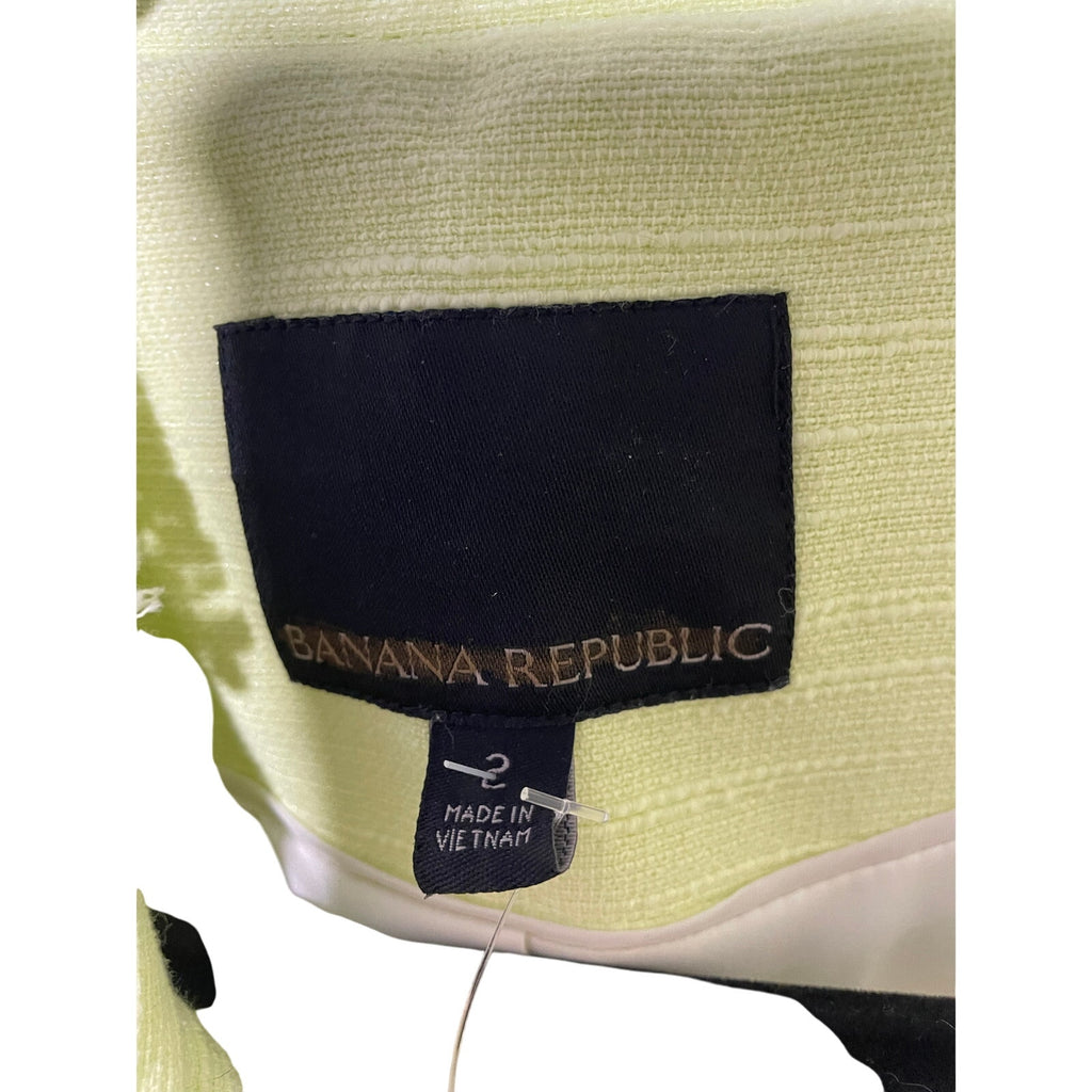 NWT Banana Republic Citron Lime Green Twee Preppy Academia Femme Jacket SZ 2