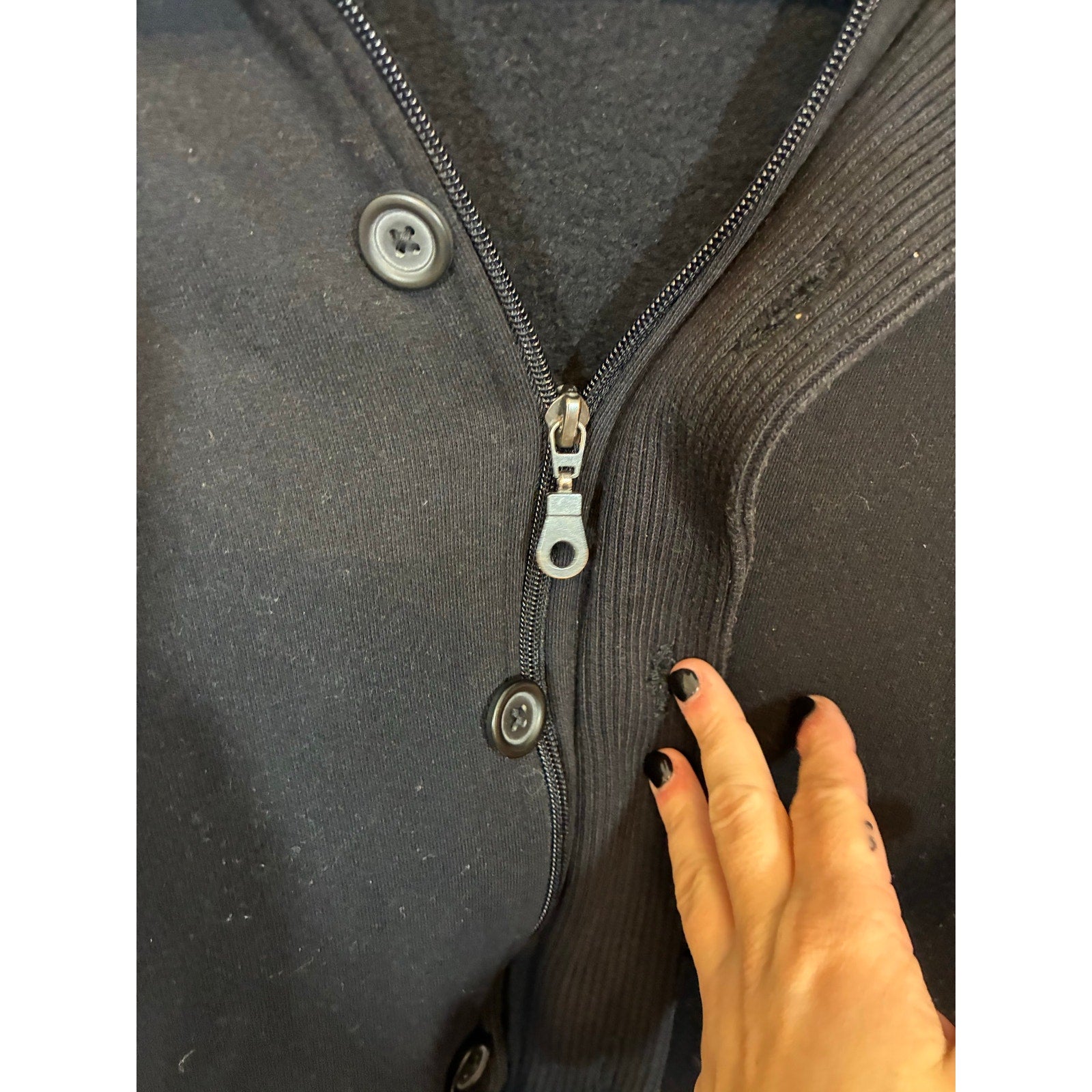 APT 9 Mens Jacket Full Zip Mock Neck Long Sleeve Pockets Knit Black XL Preppy