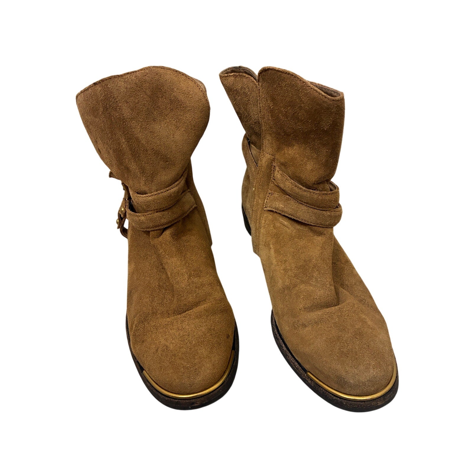 UGG Kelby Chestnut Suede Shearling Boots Women’s 8 Cozy Winter Western Minimal