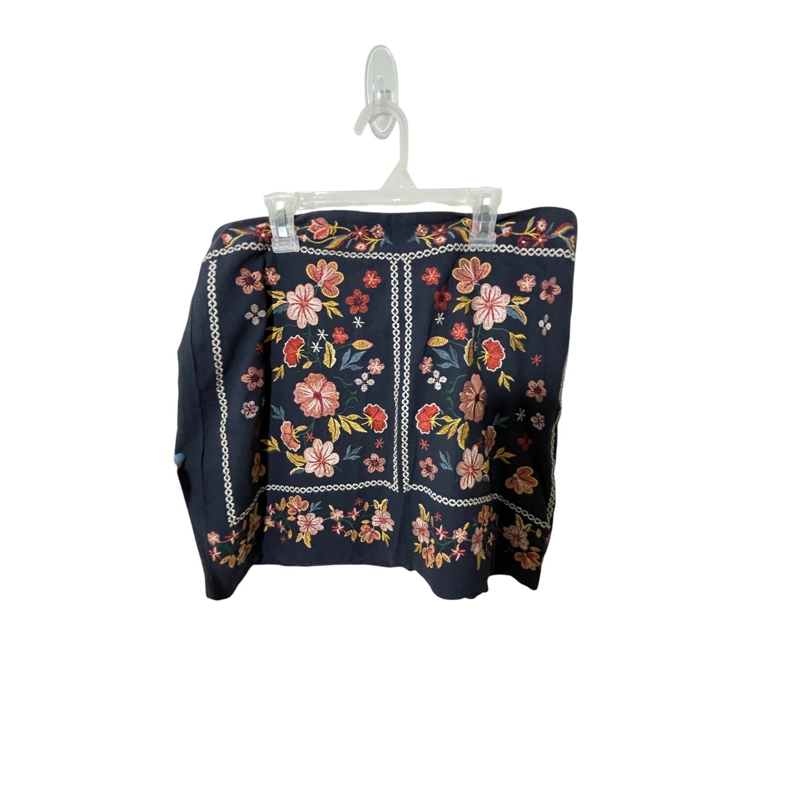 Umgee Western Floral Dainty Coquette Boho Mini Skirt Linen Cotton Fun Quirky L