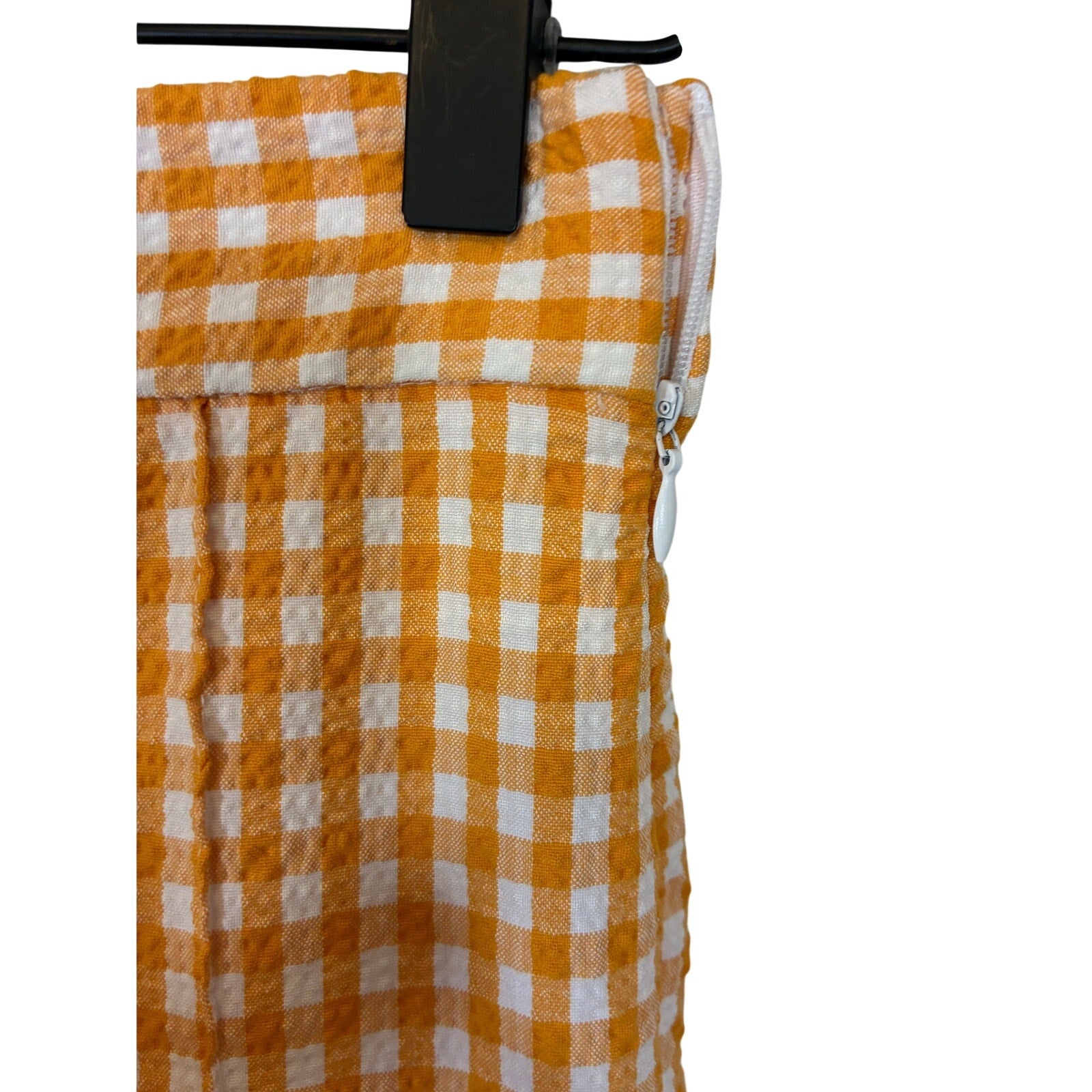 Bershka Orange Gingham Y2K Cropped Flare Pants High Waisted Retro Preppy Plaid 0