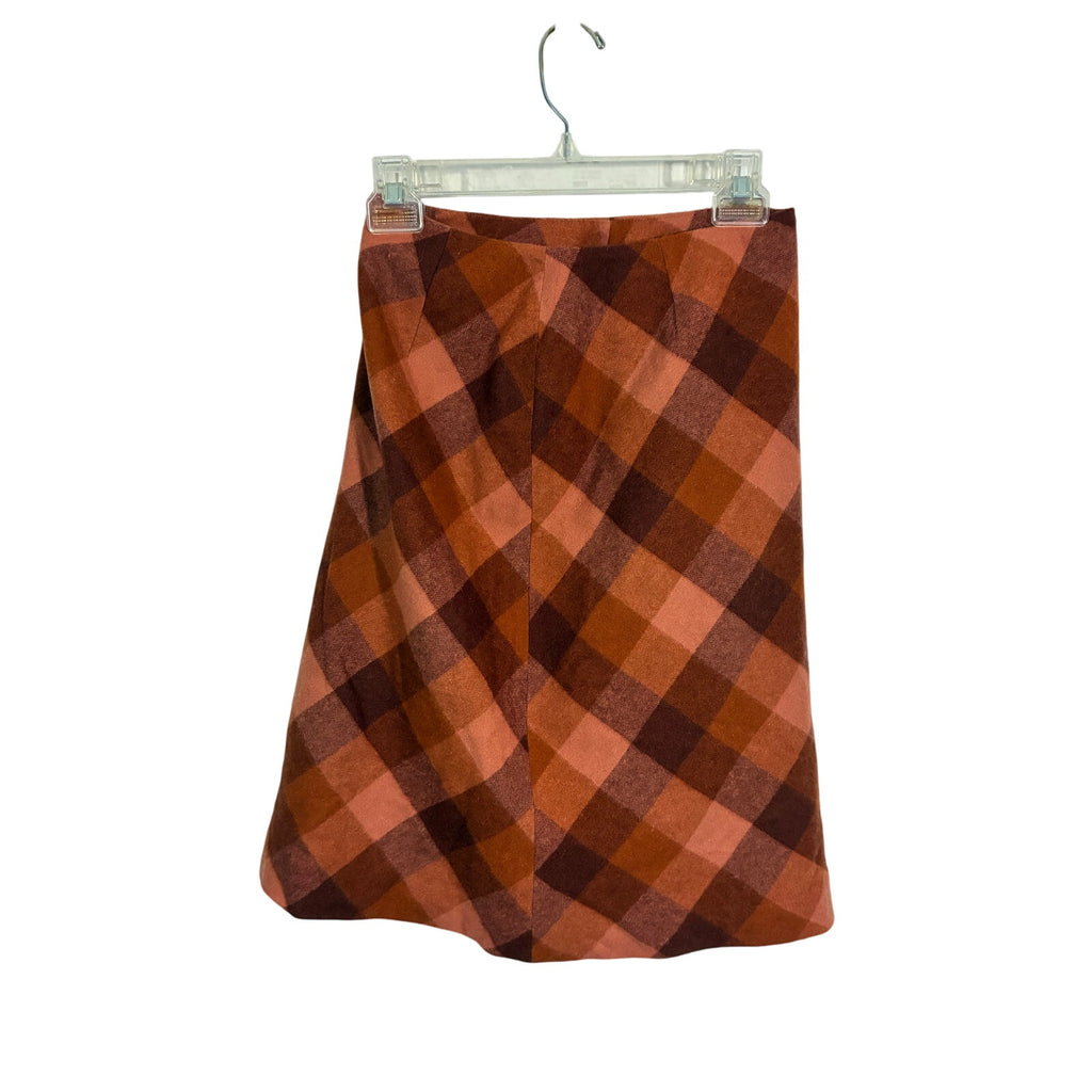 Caslon Orange Tartan Midi Skirt Ladies Wool Plaid Skirt 2P Friends Ms. Frizzle