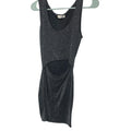 See You Monday Dress Women Large Black Silver Metallic Cutou Bodycon Sleeveless