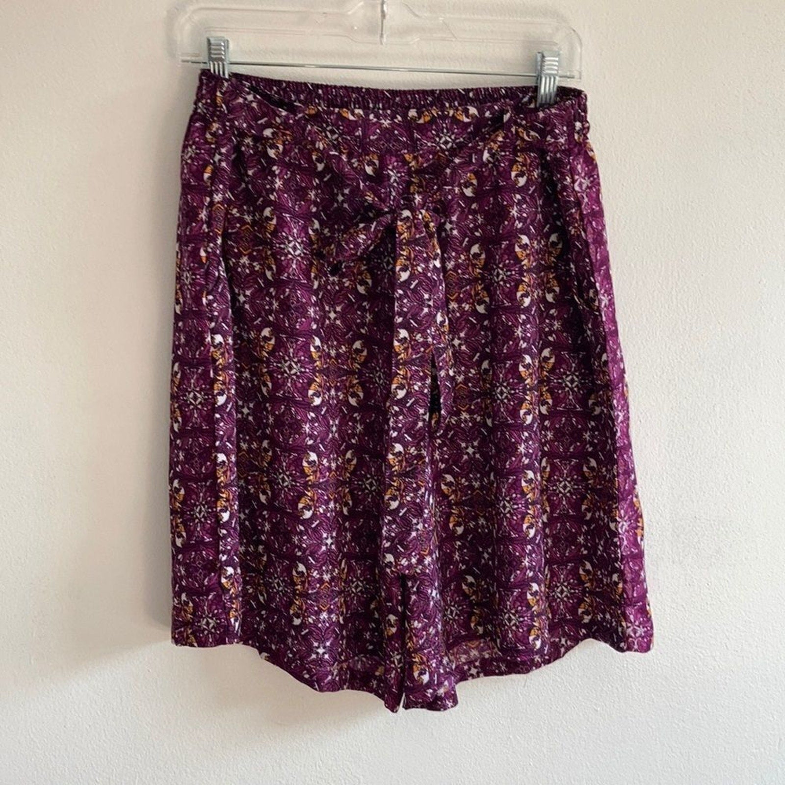 Ashley Stewart Paisley Boho Culotte Novelty Print Art to Wear Flowy Shorts