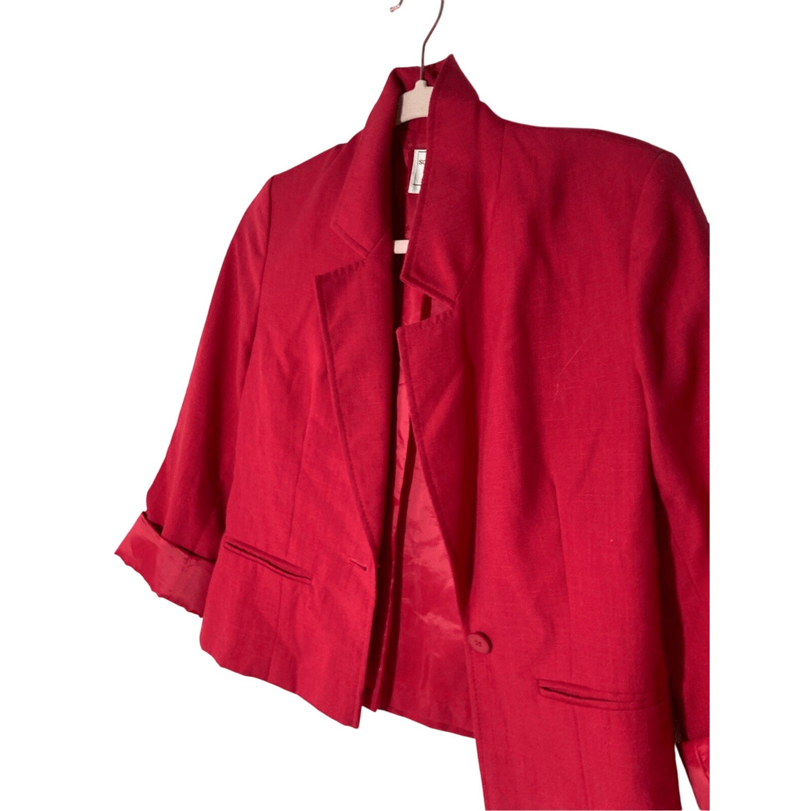 Pendleton Petite Women’s Barbiecore Pink Silk-Blend Button-Up Blazer 4 Vintage