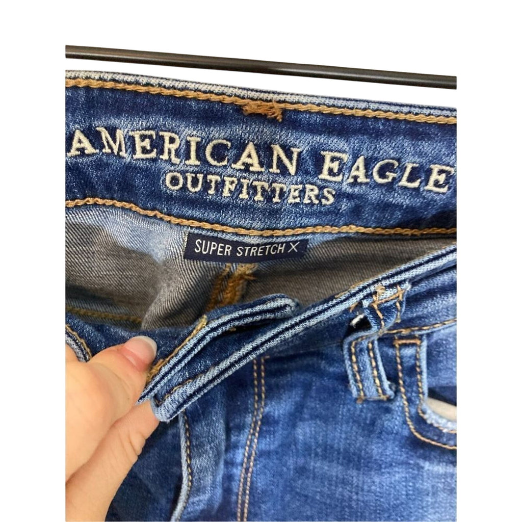 American Eagle Stretchy Curvy High Rise Jegging Dark Wash Denim SZ 4 Jeans