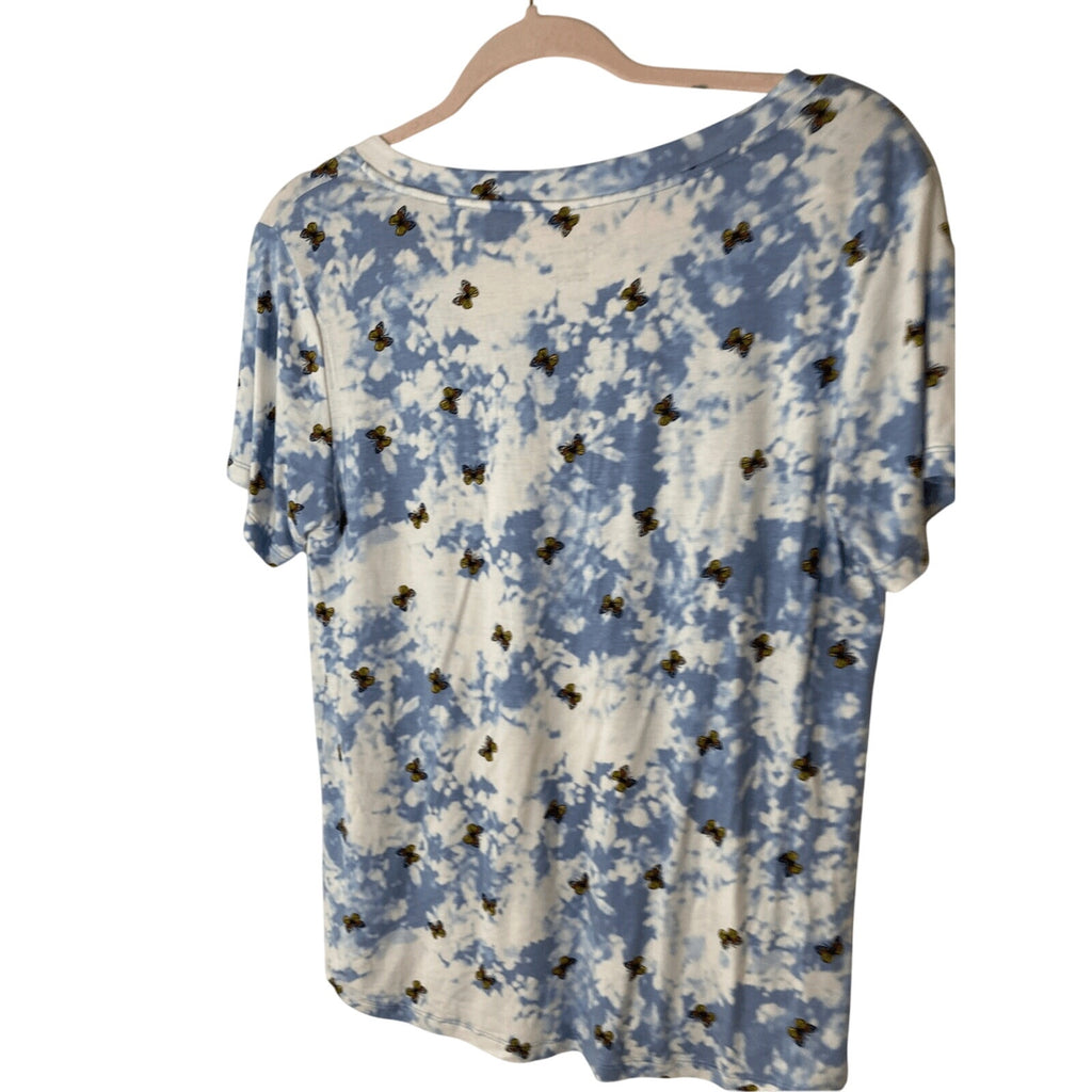 No Boundaries In The Clouds Butterfly Soft Printed Novelty Print Short Sleeve