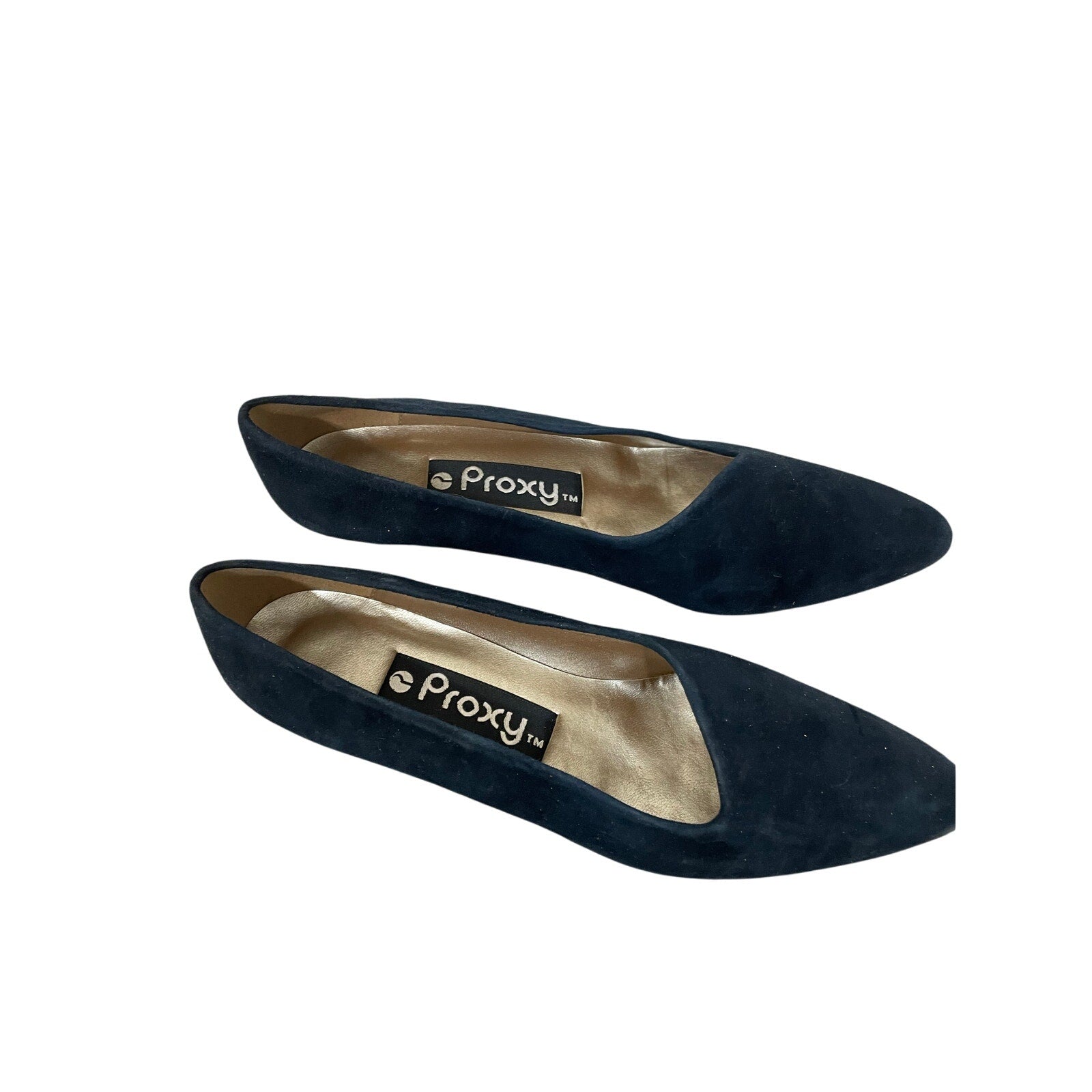 Vintage Proxy Women's Navy Velvet Dress Shoes Size 8 N Femme Retro 60's Kitten