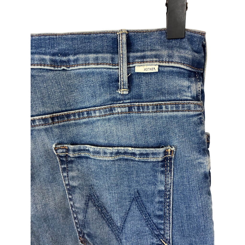 mother the hustler high rise ankle fray jeans 28 western cowboy rodeo cowgirl