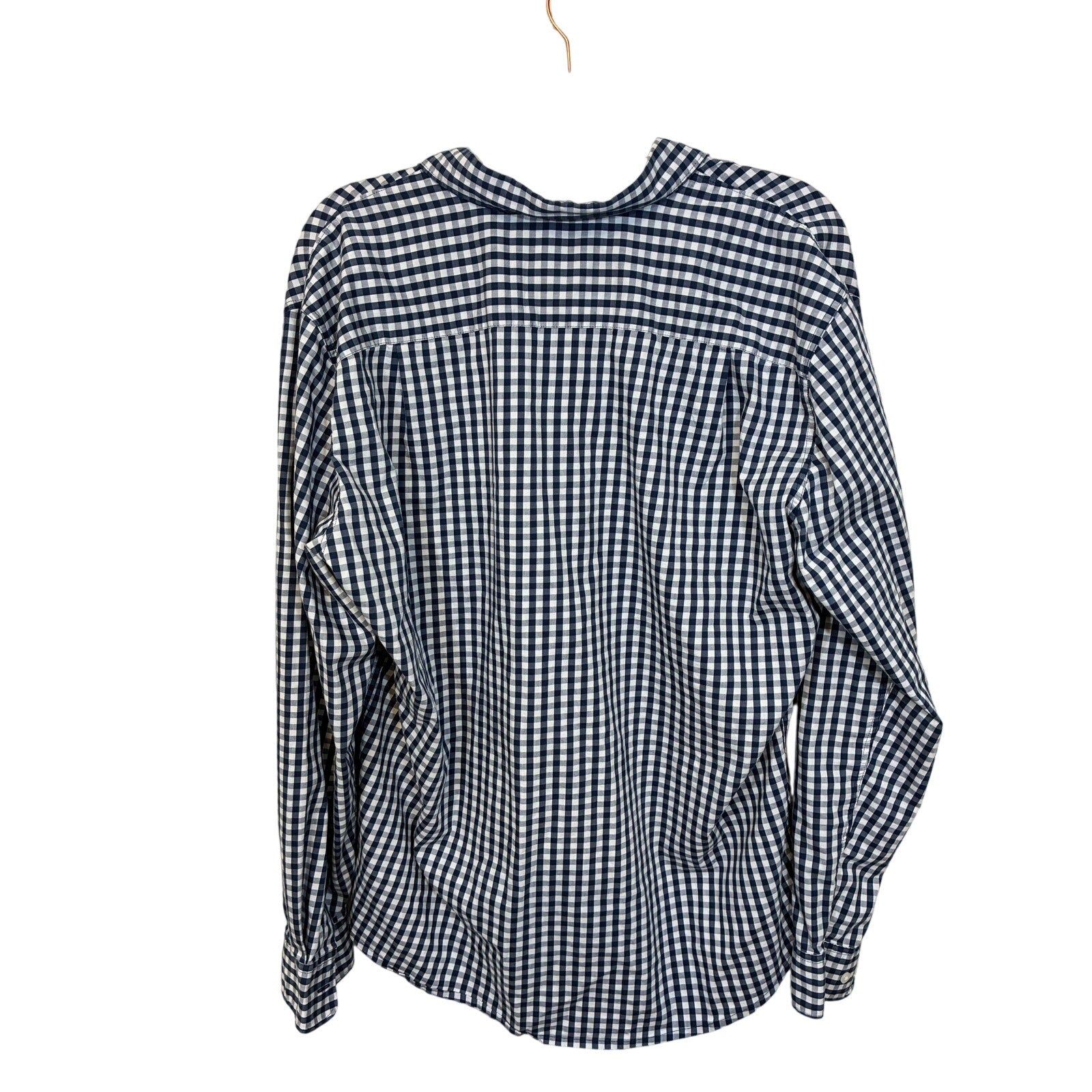 Sonoma XL Navy White Gingham Long Sleeve Button Down Equestrian Western Cowboy