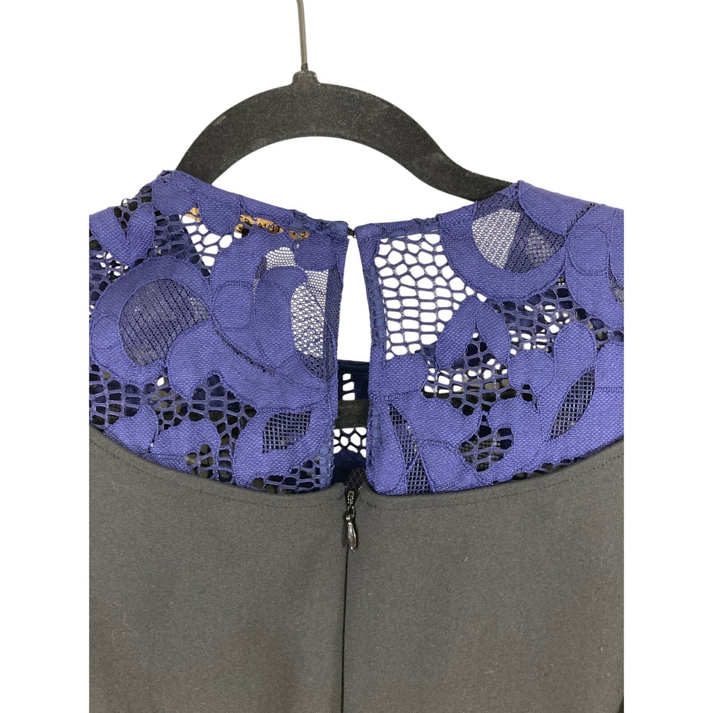 Cynthia Steffe Pleated A Line Lace Collared Cotton Dress