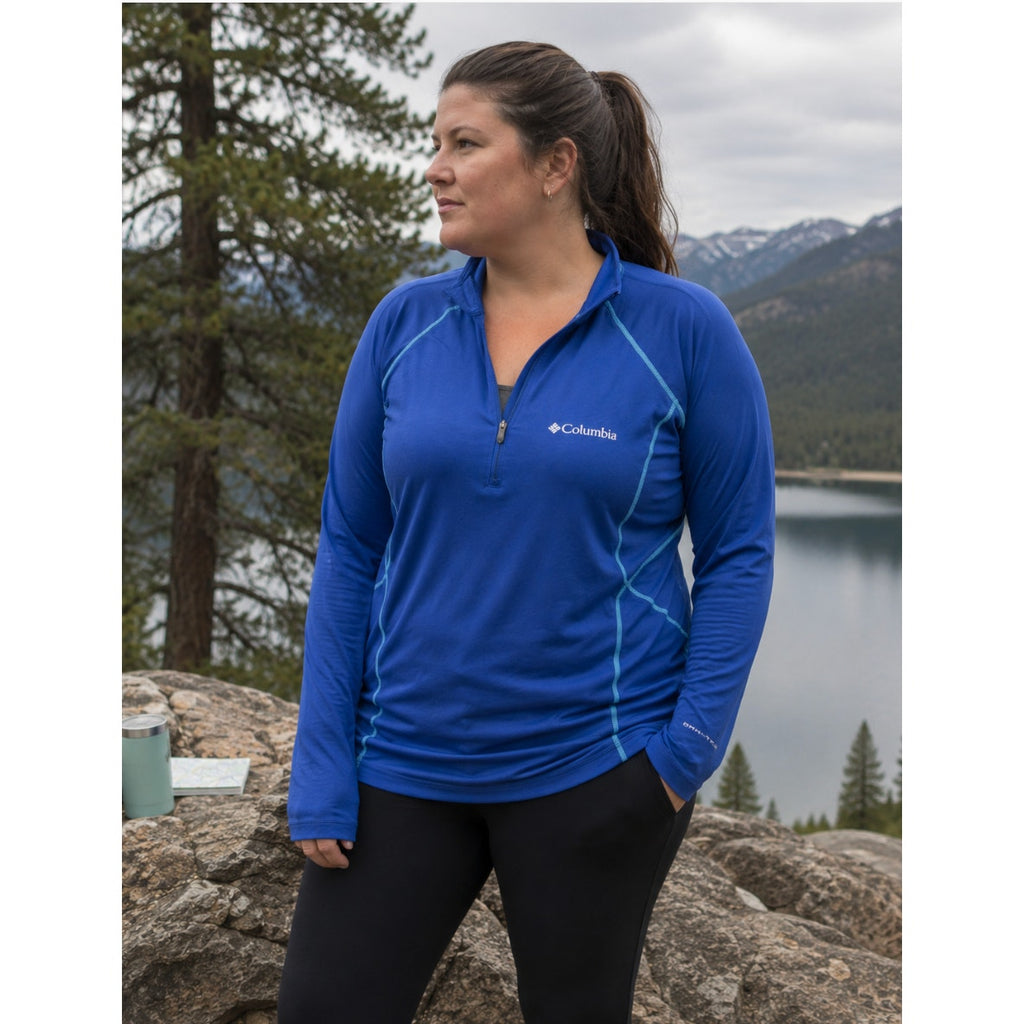Columbia Women's Large Blue Jacket Thermal 1/4 Zip Gorpcore Utility Outdoors
