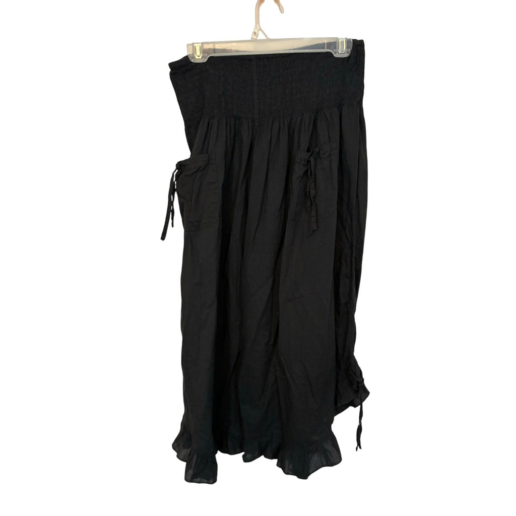 Zury Pirate Black Pants Free Size Costume Gauzy Retro Ruffle Halloween Cotton