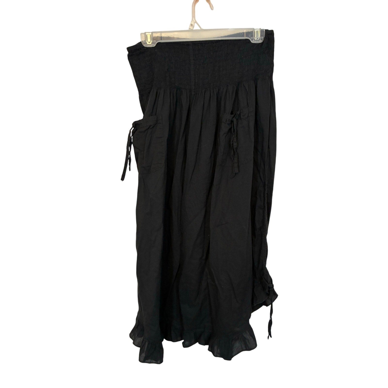 Zury Pirate Black Pants Free Size Costume Gauzy Retro Ruffle Halloween Cotton