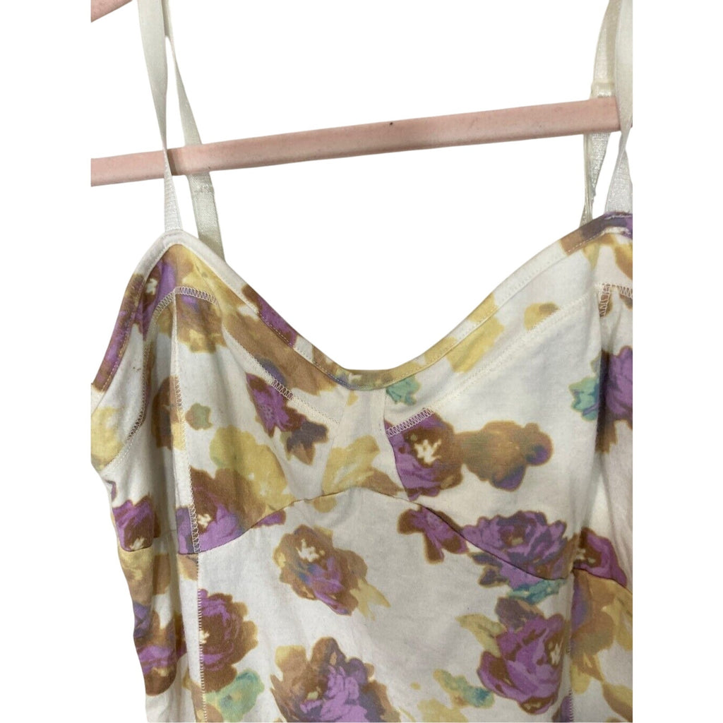 Decree Y2K Floral Tank Top Womens L Bloomcore Adjustable Straps 90s Bratz Style