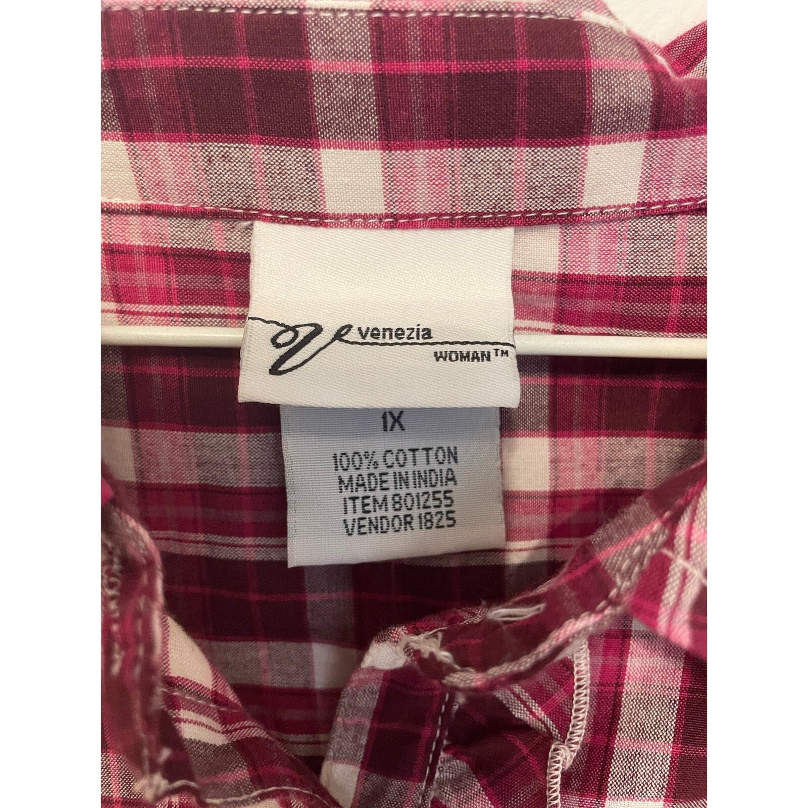 Venezia Cotton 1X Equestrian Country Button Up Ranch Cottagecore Farmer Blouse