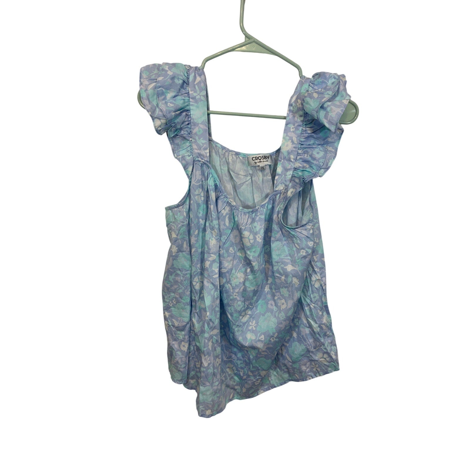 Crosby by Mollie Burch Floral Ruffle Strap Top & Shorts Set Cotton XL Cottagecore