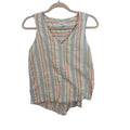 Sigrid Olsen Linen Cotton Blend Striped Tank Top Women’s Coastal Lightweight S