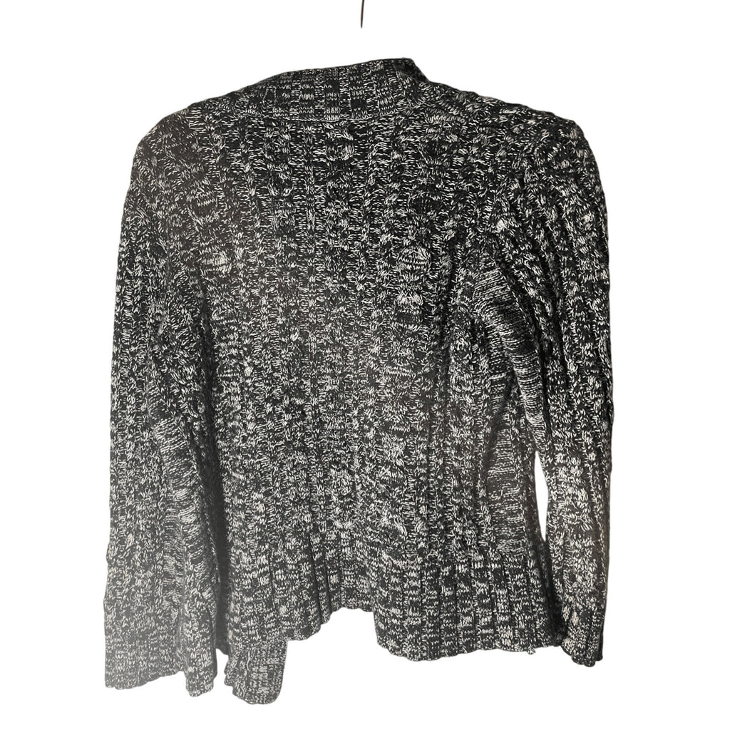 John Paul Richard Front Button Grey Acrylic Cardigan Lagenlook Coastal Grandma M