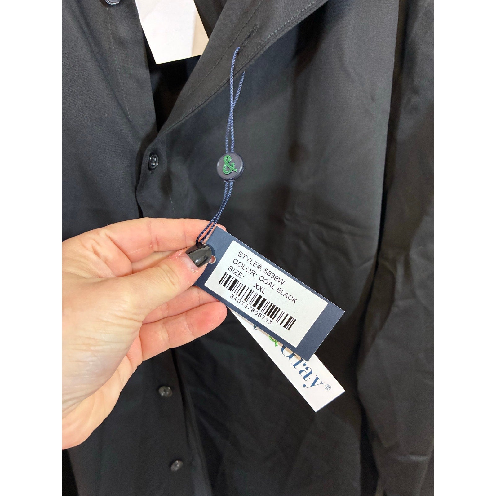 Paisley & Gray Samuel Spread Collar Shirt Men’s Black Button Down XXL NWT