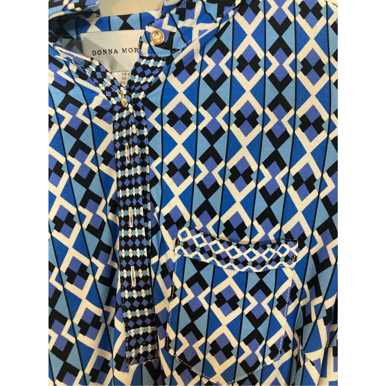 Donna Morgan Tribal Print 60's Housewife Fit and  Wrap Flare Dress