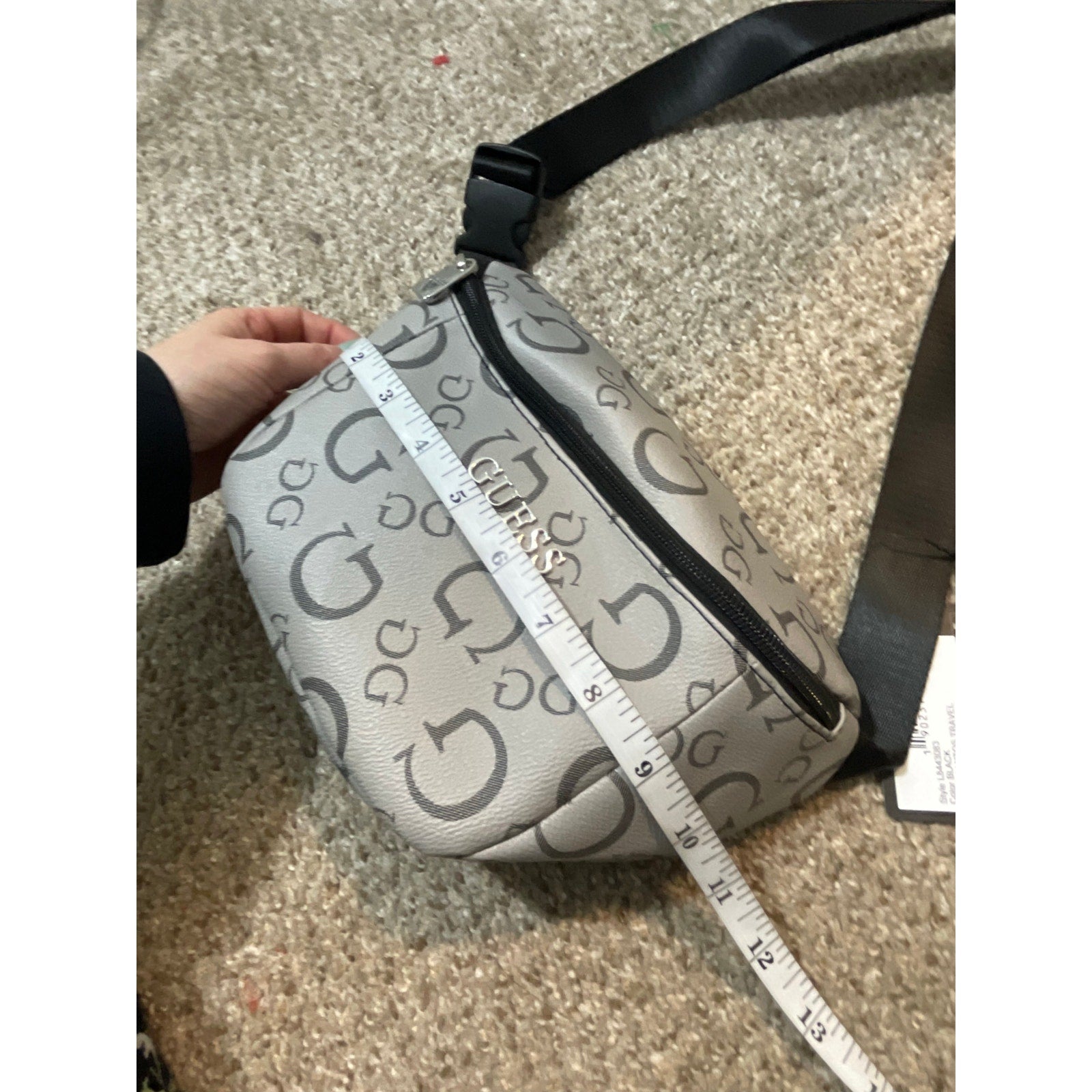 Guess Women's Cassius Grey Monogram Bum Santos Travel Belt Bag New with Tag
